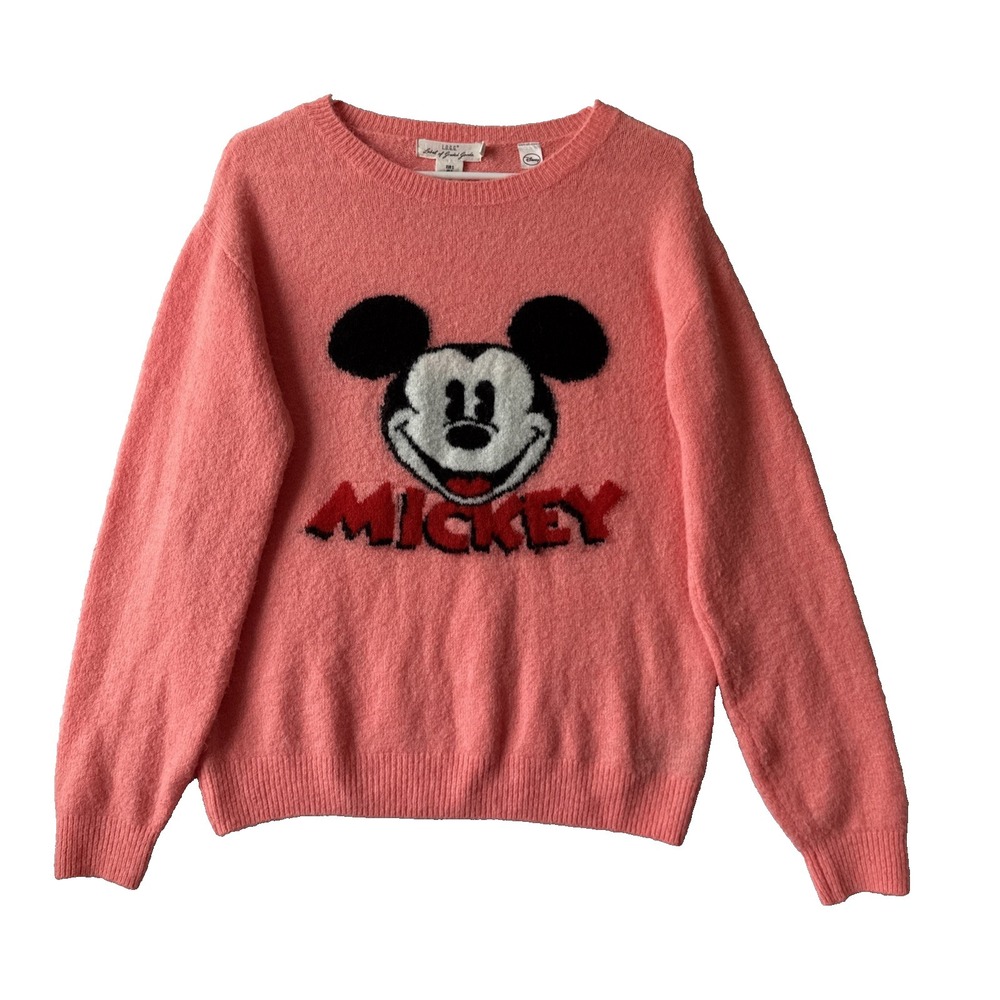 H&M L.O.G.G. Disney Mickey Soft Wool Blend Fuzzy Knit Sweater S 90s Nostalgia